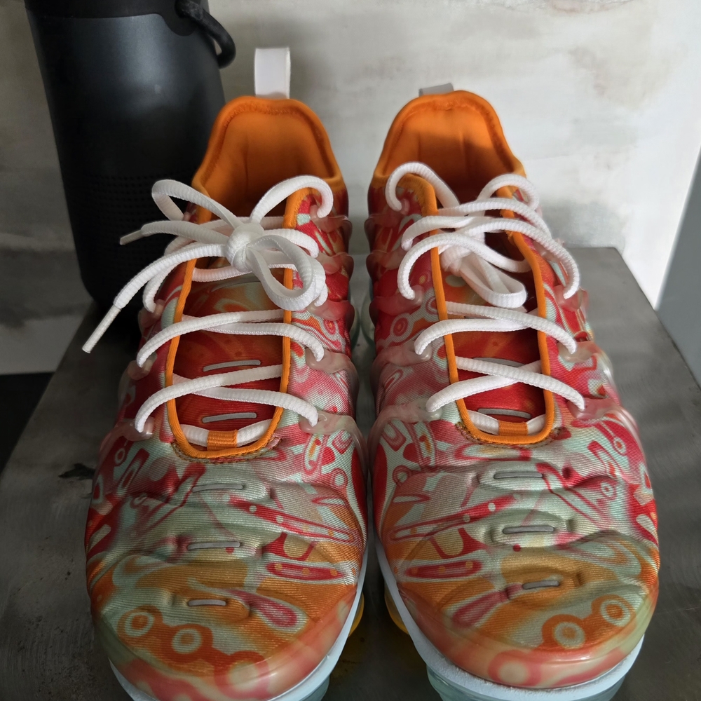 Nike Air Vapormax Plus.Orange and White. Brand new. Never worn. No box. NWOT.